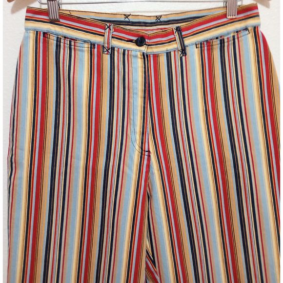 St Johns Bay Pants Striped Colorful Retro Funky Comfortable Chic Womens Size 8 - Picture 3 of 6